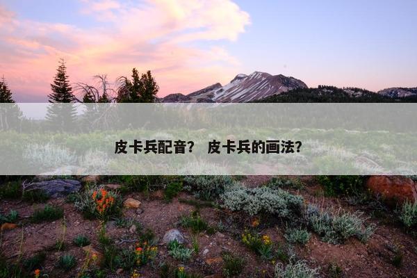 皮卡兵配音？ 皮卡兵的画法？