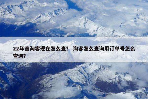 22年查淘客现在怎么查？ 淘客怎么查询用订单号怎么查询？