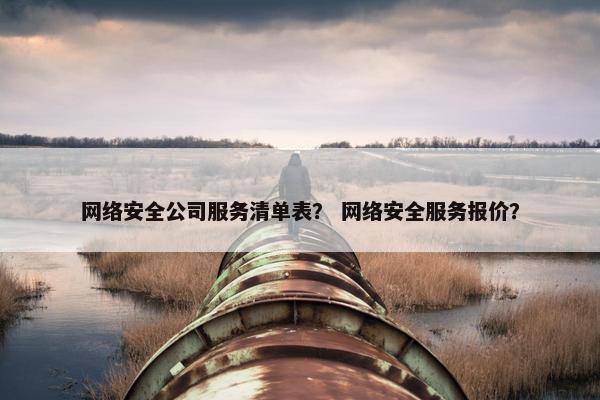 网络安全公司服务清单表？ 网络安全服务报价？