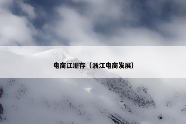 电商江浙存（浙江电商发展）
