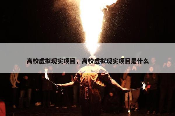 高校虚拟现实项目，高校虚拟现实项目是什么