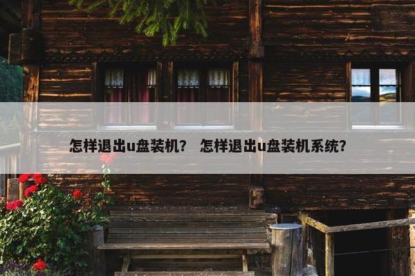 怎样退出u盘装机？ 怎样退出u盘装机系统？