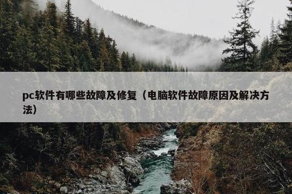 pc软件有哪些故障及修复（电脑软件故障原因及解决方法）
