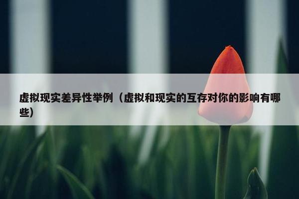 虚拟现实差异性举例（虚拟和现实的互存对你的影响有哪些）