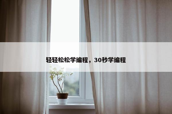 轻轻松松学编程，30秒学编程