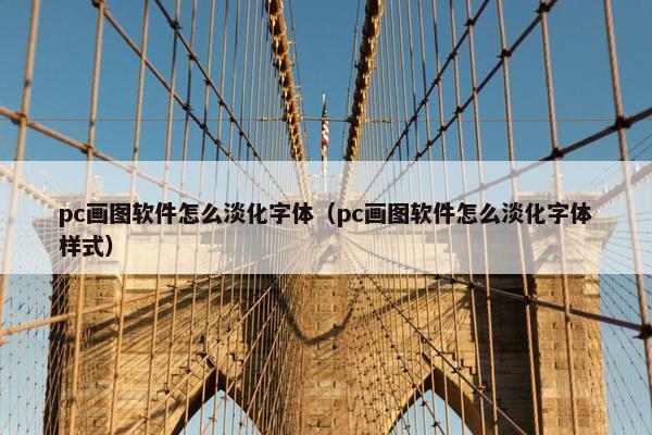 pc画图软件怎么淡化字体（pc画图软件怎么淡化字体样式）