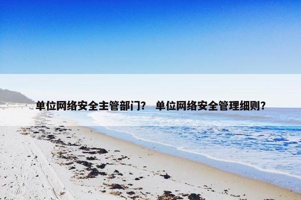 单位网络安全主管部门？ 单位网络安全管理细则？