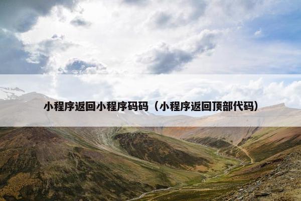 小程序返回小程序码码（小程序返回顶部代码）