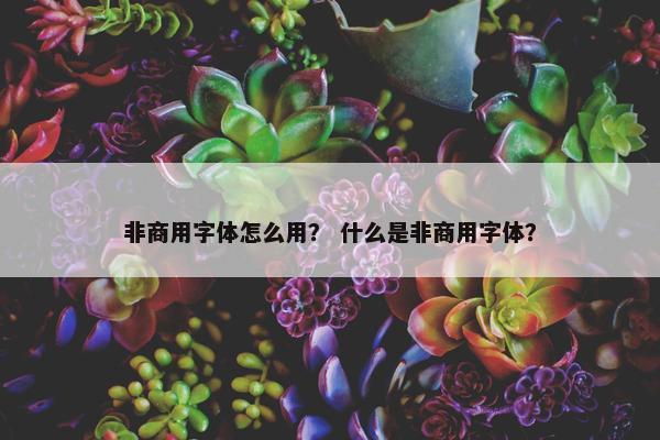 非商用字体怎么用？ 什么是非商用字体？