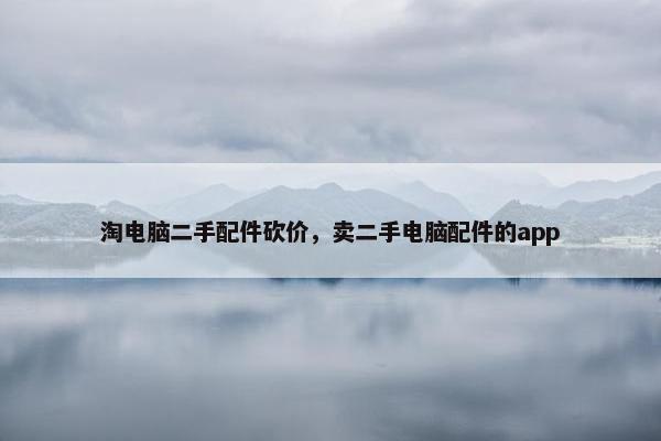 淘电脑二手配件砍价，卖二手电脑配件的app