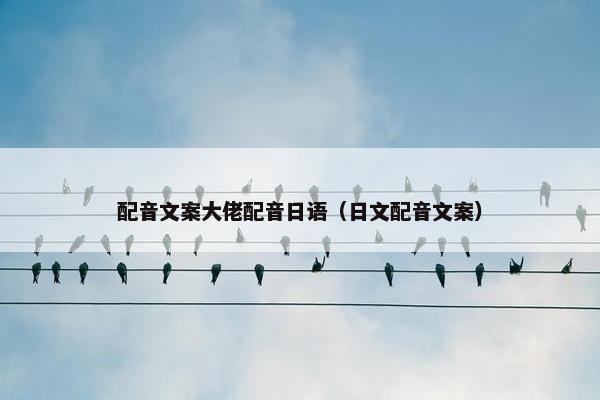 配音文案大佬配音日语（日文配音文案）