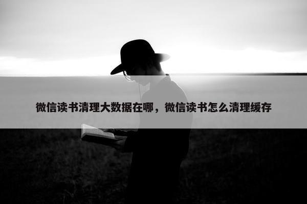 微信读书清理大数据在哪，微信读书怎么清理缓存