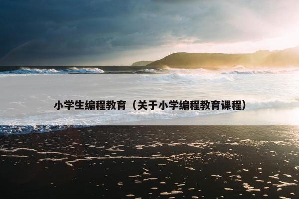 小学生编程教育（关于小学编程教育课程）