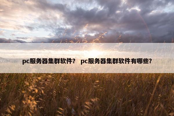 pc服务器集群软件？ pc服务器集群软件有哪些？