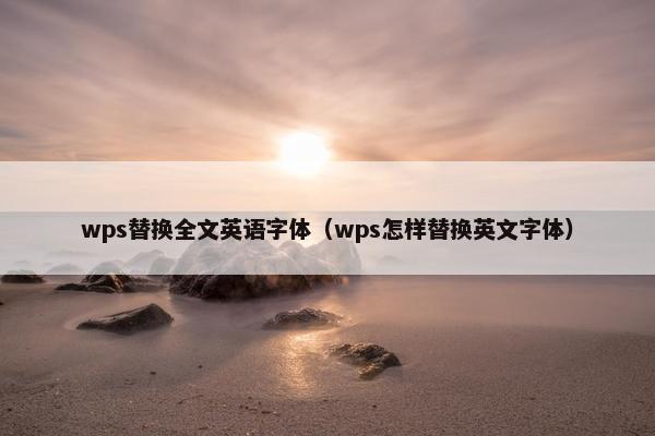 wps替换全文英语字体（wps怎样替换英文字体）