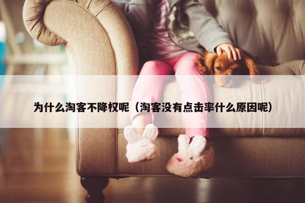 为什么淘客不降权呢（淘客没有点击率什么原因呢）