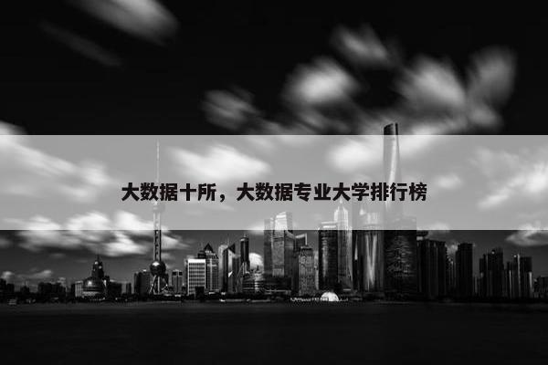 大数据十所，大数据专业大学排行榜
