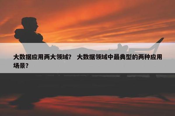 大数据应用两大领域？ 大数据领域中最典型的两种应用场景？
