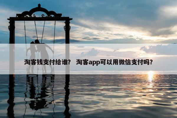 淘客钱支付给谁？ 淘客app可以用微信支付吗？