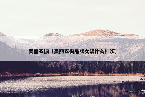 美丽衣橱（美丽衣橱品牌女装什么档次）
