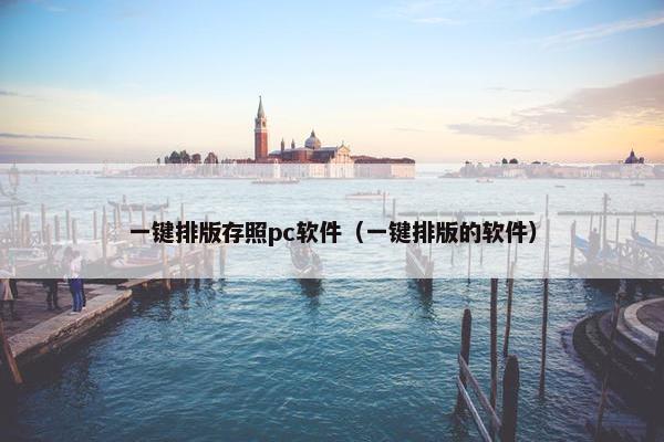 一键排版存照pc软件（一键排版的软件）
