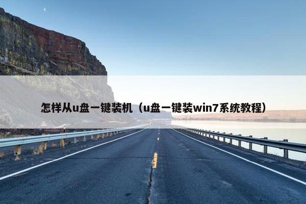怎样从u盘一键装机（u盘一键装win7系统教程）