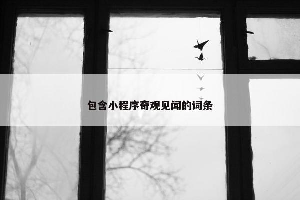 包含小程序奇观见闻的词条