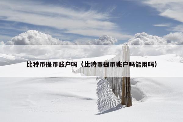 比特币提币账户吗（比特币提币账户吗能用吗）