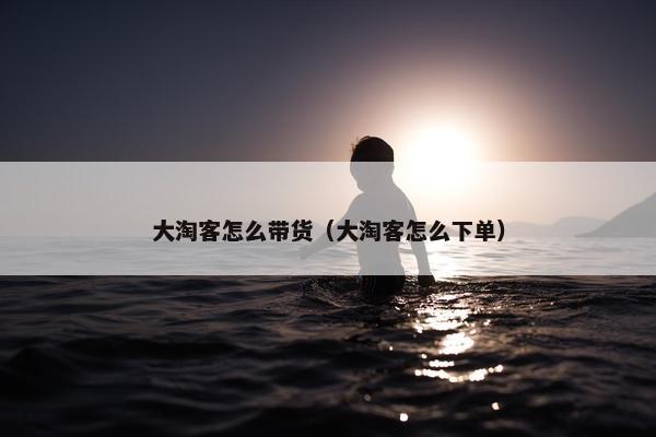 大淘客怎么带货（大淘客怎么下单）