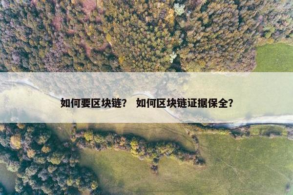 如何要区块链？ 如何区块链证据保全？