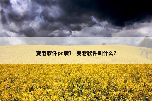 变老软件pc版？ 变老软件叫什么？