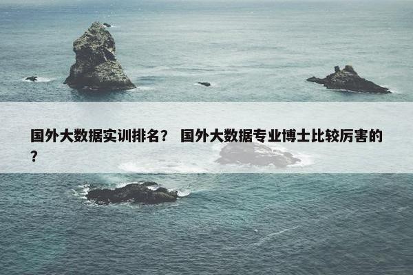 国外大数据实训排名？ 国外大数据专业博士比较厉害的？
