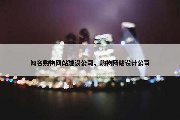 知名购物网站建设公司，购物网站设计公司
